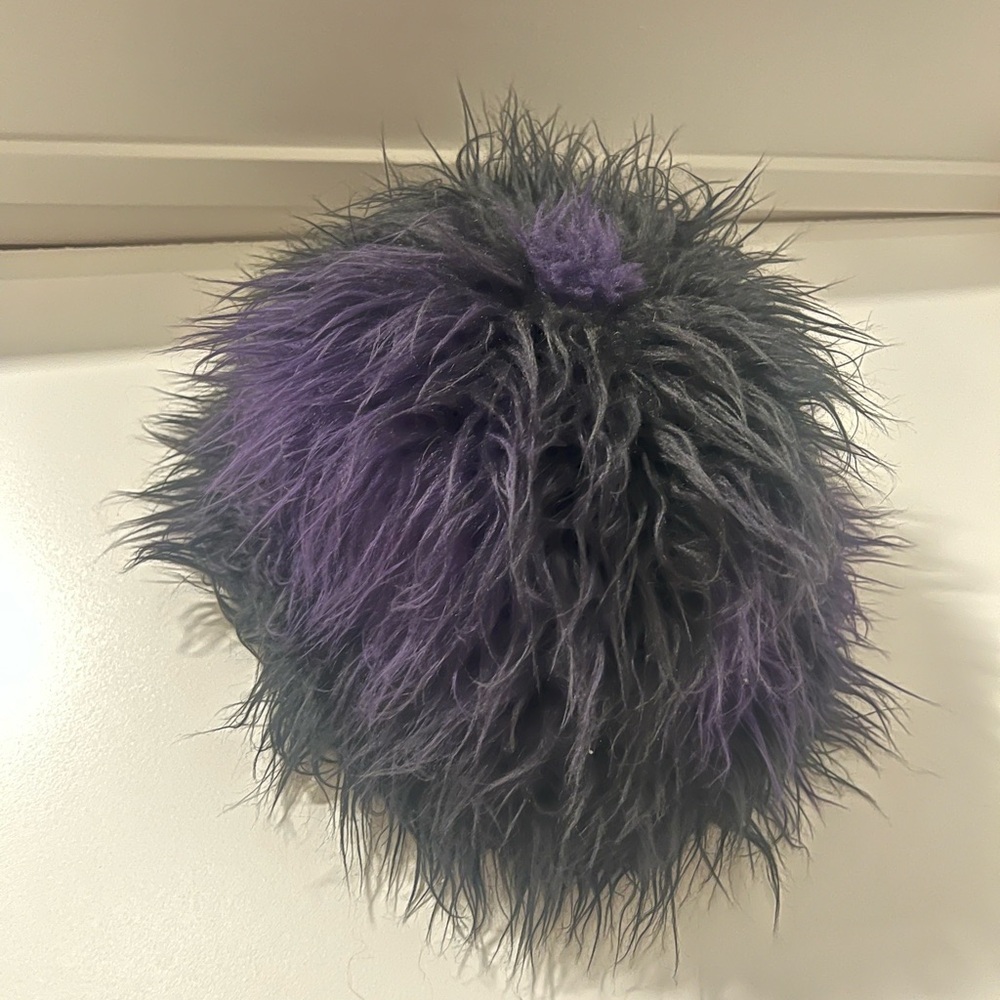 Black and Purple Furry Hat